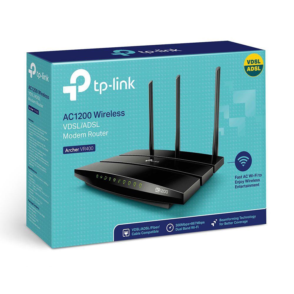 TP-LINK ARCHER VR400 1200 MBPS KABLOSUZ DUAL BAND VDSL-ADSL MODEM-ROUTER